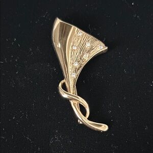 Park Lane Gold Brooch with Crystal Details